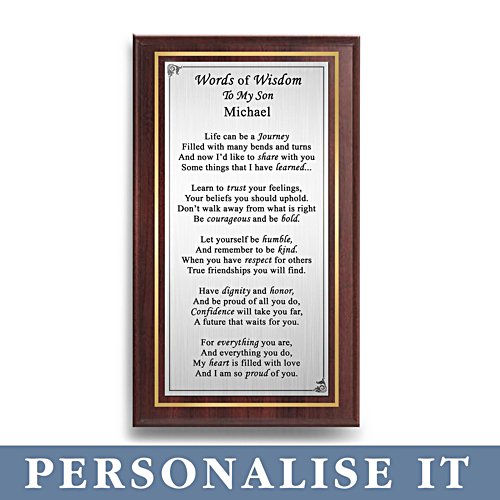 'Son's Words Of Wisdom' Personalised Wall Décor