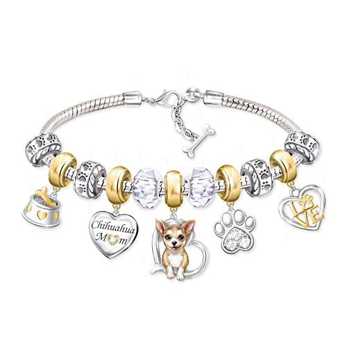 'Dog Mum' Chihuahua Ladies' Charm Bracelet