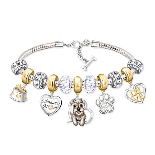'Dog Mum' Schnauzer Ladies' Charm Bracelet