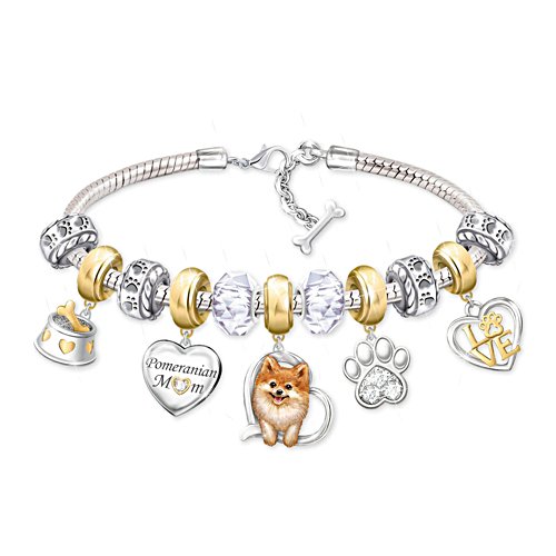 'Dog Mum' Pomeranian Ladies' Charm Bracelet