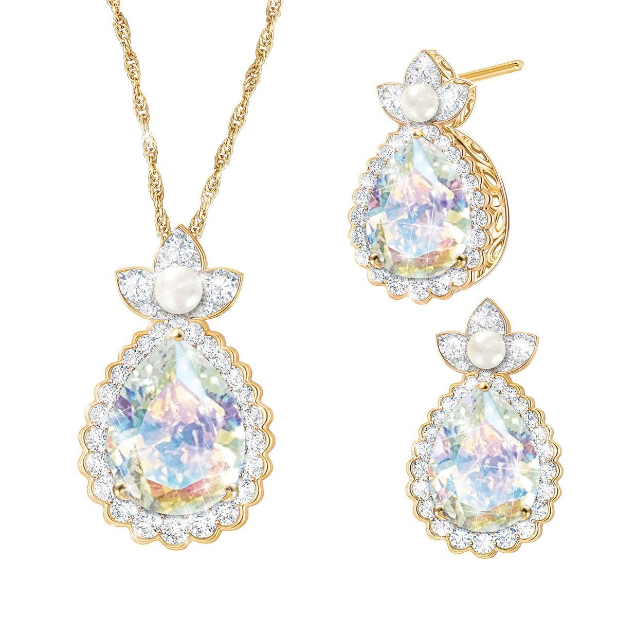'Evening Glow' Pendant & Earrings Set