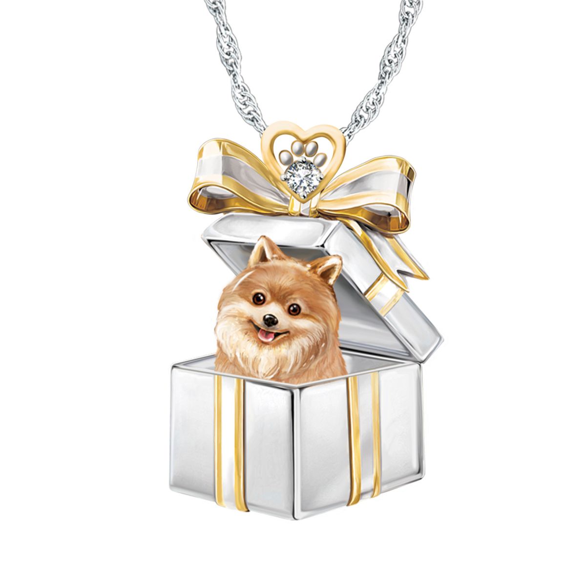 ‘Gift Of Love’ Pomeranian Dog Pendant