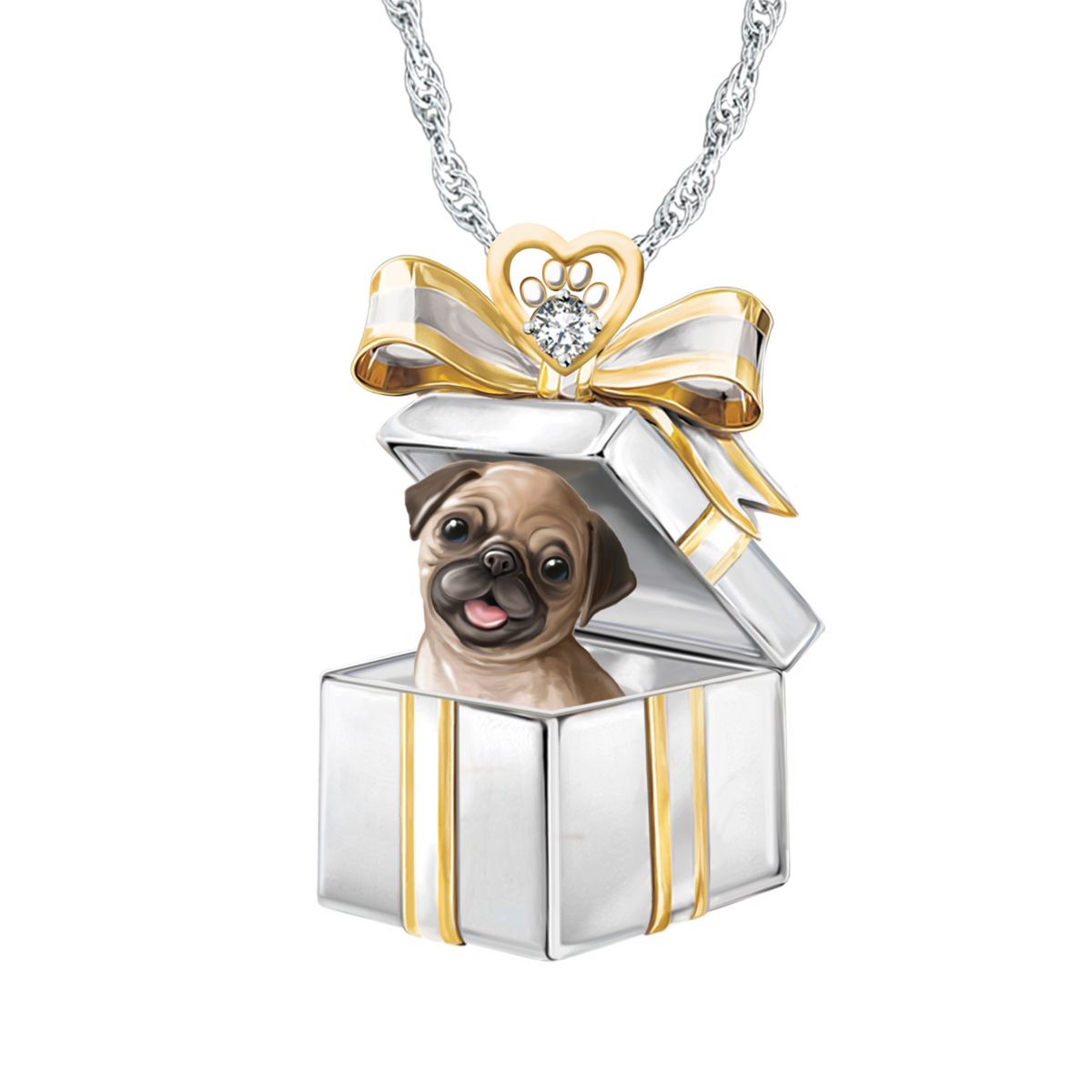 ‘Gift Of Love’ Pug Dog Pendant