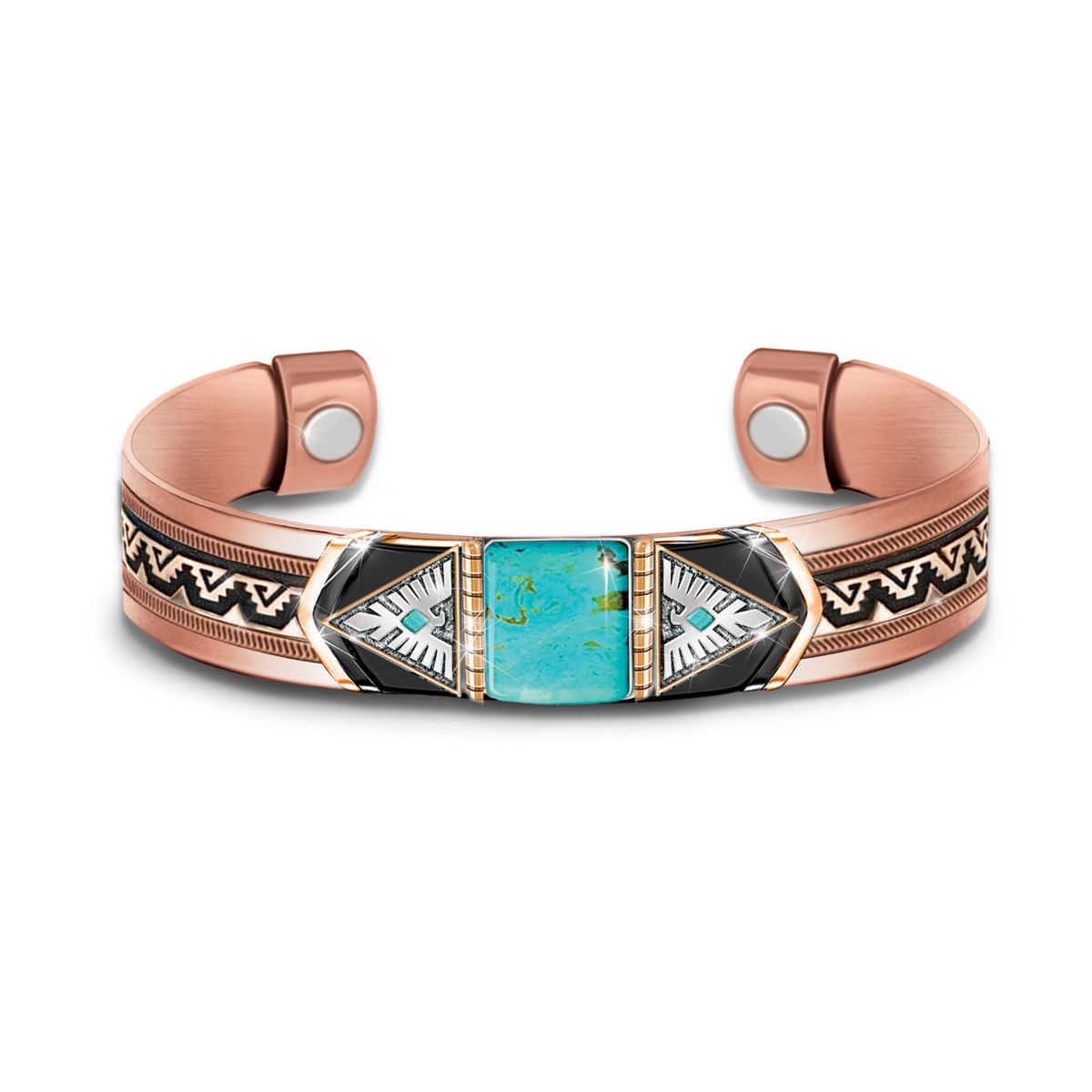 4.5-Carat Turquoise 'Power Of Nature' Southwestern-Style Copper Bracelet