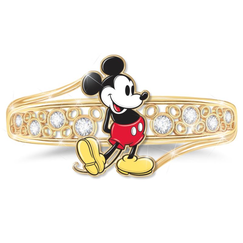 Licensed Disney Mickey Mouse Solid Sterling Silver 18-Carat Gold
