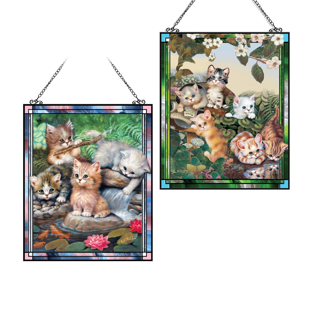 Jürgen Scholz 'Playful Kittens' Suncatcher Collection