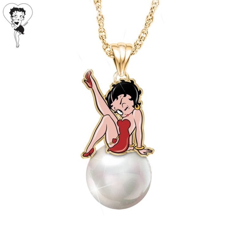 'Classy & Sassy' Betty Boop™ Cultured Freshwater Pearl Pendant