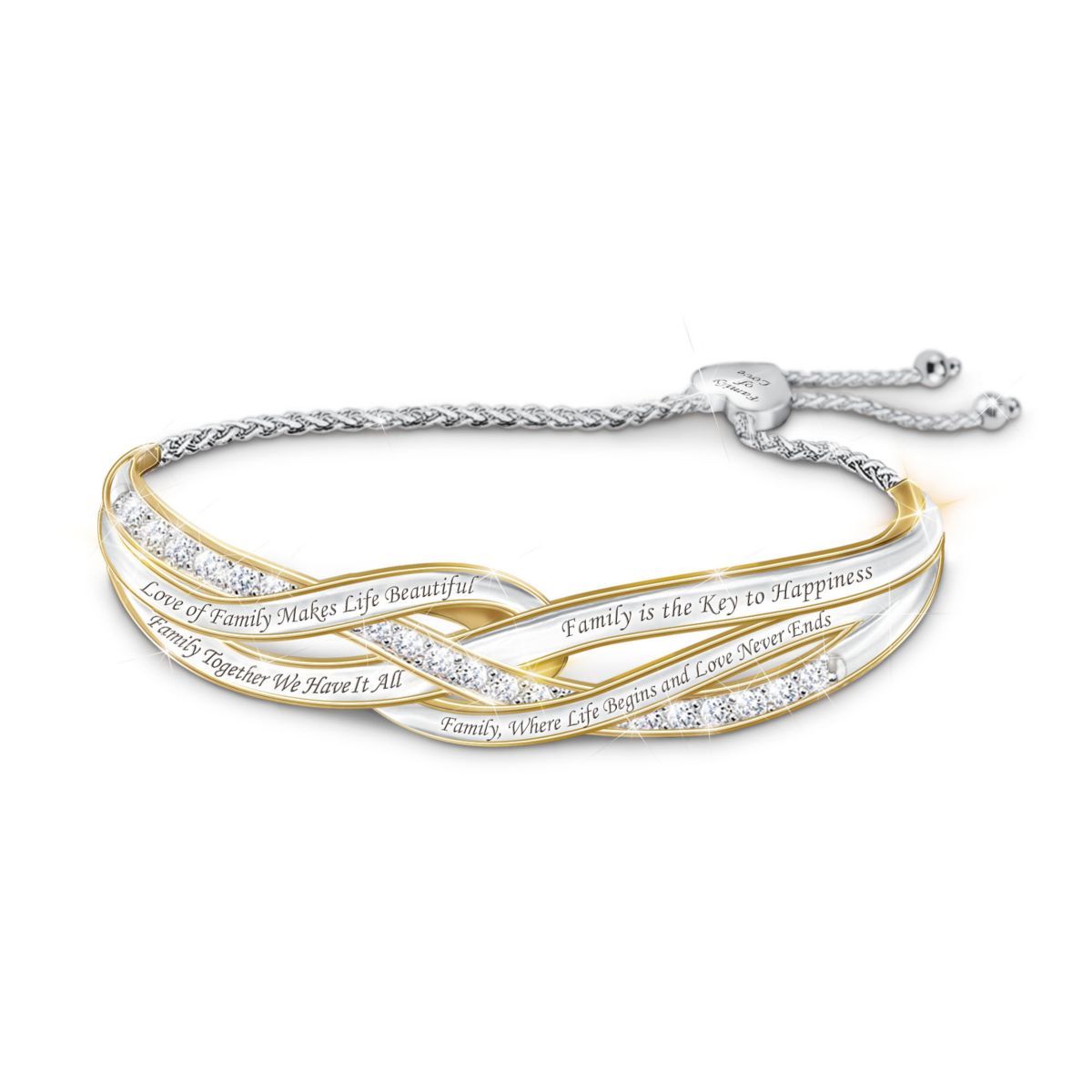 'Love Of Family' Topaz & Sentiment Bracelet