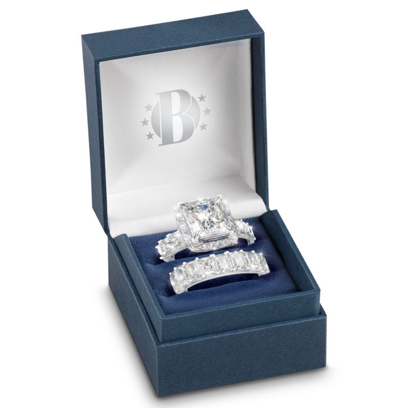Wedding Rings For Brides Diamond White Gold Bridal Set Engagement