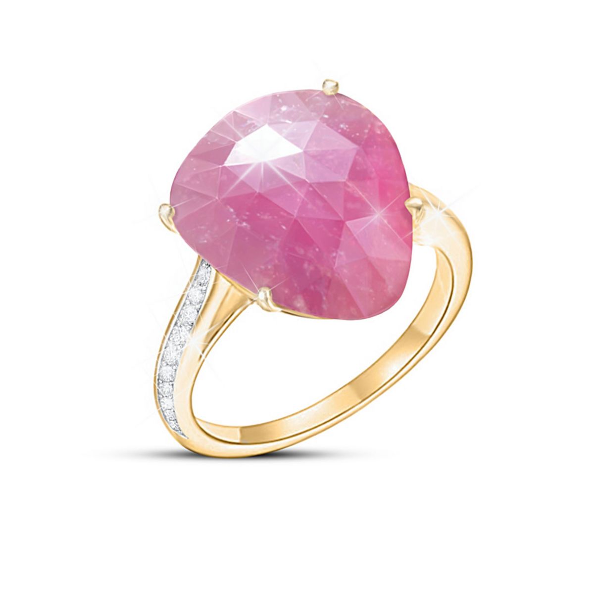 'America's First Princess' Pink Sapphire & Diamonesk Ladies' Ring