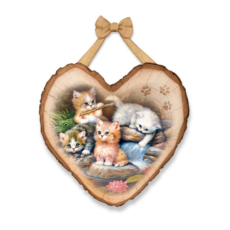 Jürgen Scholz 'Playing At The Pond' Kitten Wall Décor