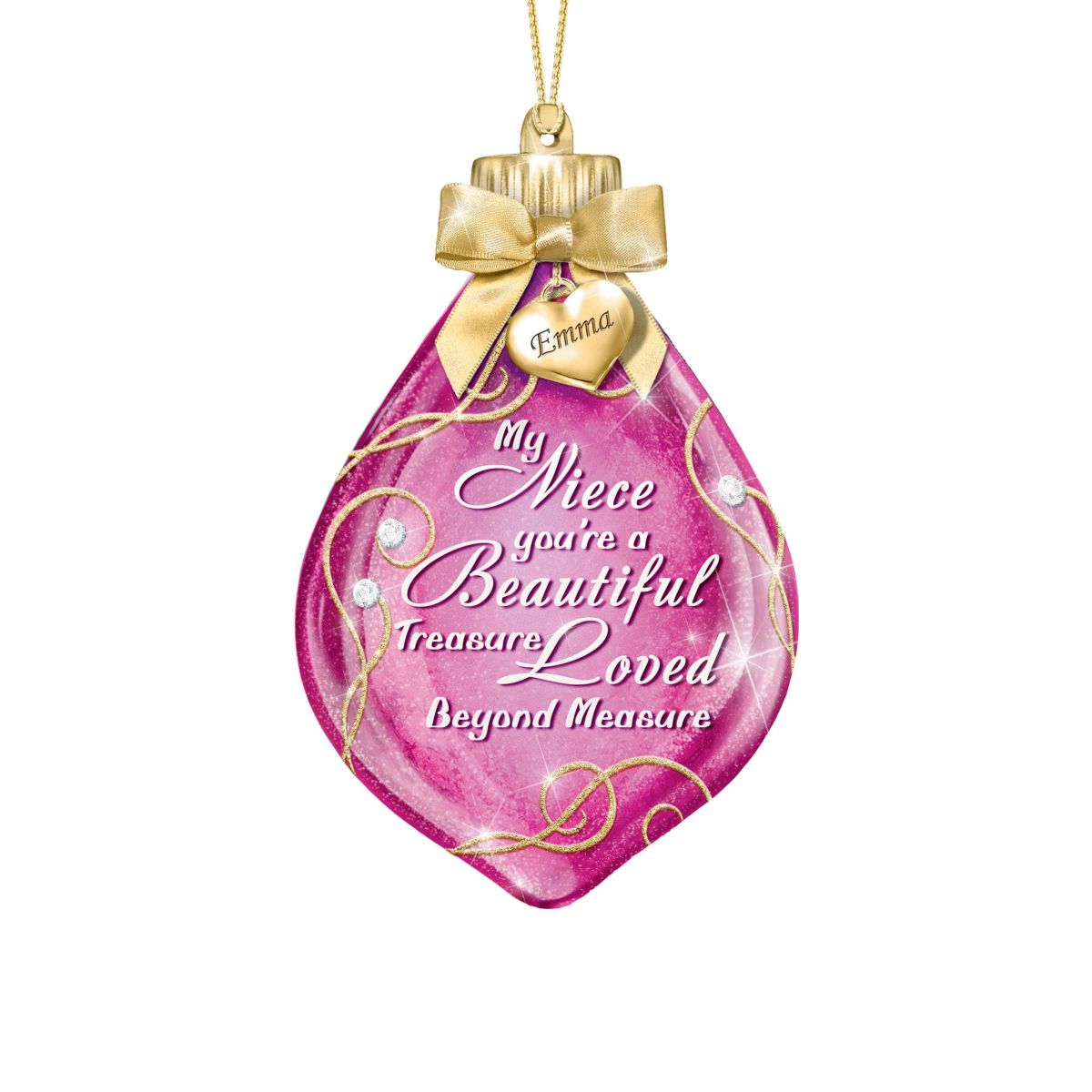 'My Niece, You're A Beautiful Treasure' Personalised Ornament