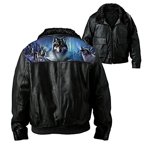 'Spirits Of The Pack' Men's Leather Jacket