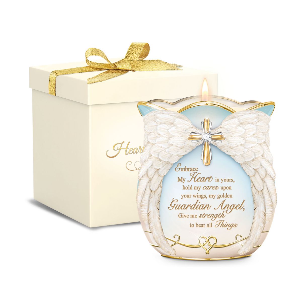 'Guardian Angel' 22-Carat Gold Candleholder