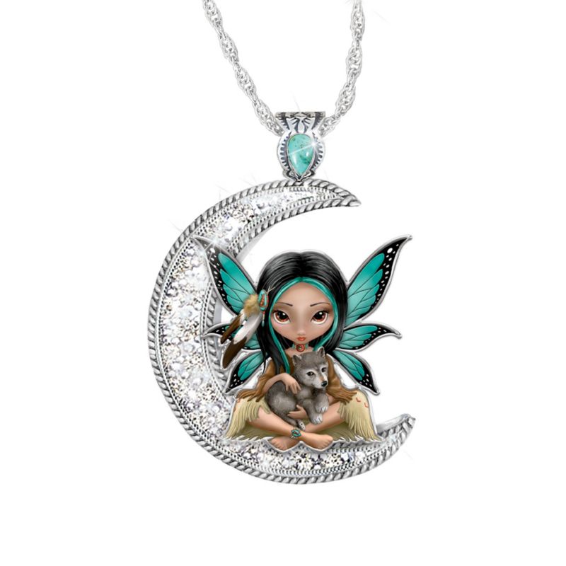 Jasmine Becket-Griffith 'Moonheart, The Spirit Of Strength' Crystal Pendant
