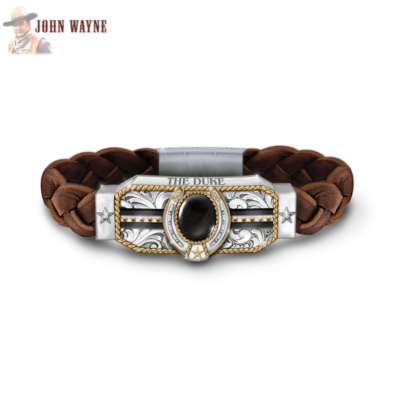 Officially Licensed John Wayne Leather Solid Stainless Steel 24Carat