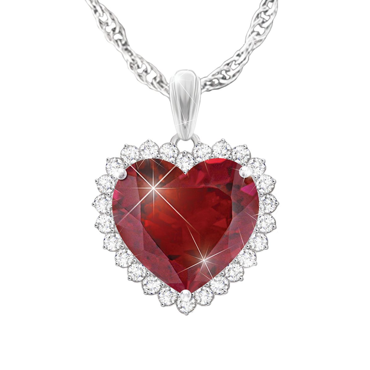 ‘With All My Heart’ Ruby & Topaz Pendant