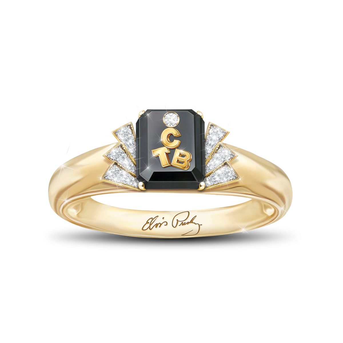 Elvis Presley TCB Crystal Ring