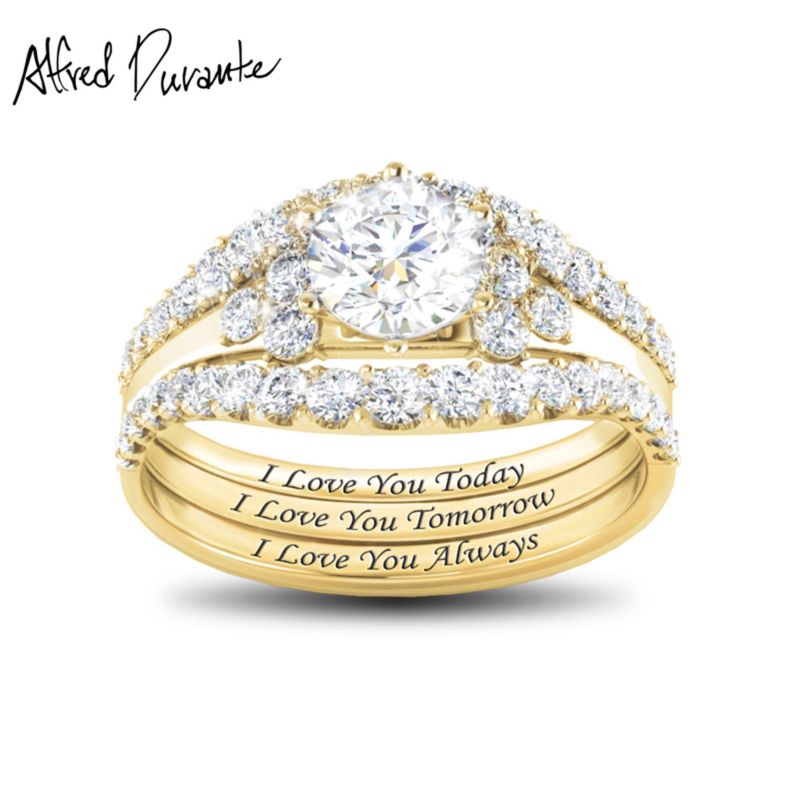 Alfred Durante 'I Love You Always' White Topaz Stacking Ring