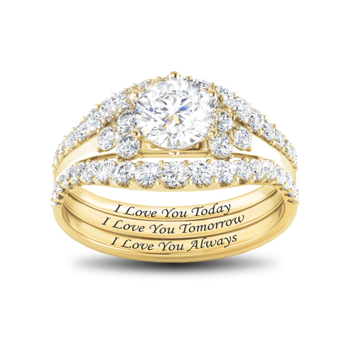 Alfred Durante 'I Love You Always' White Topaz Stacking Ring
