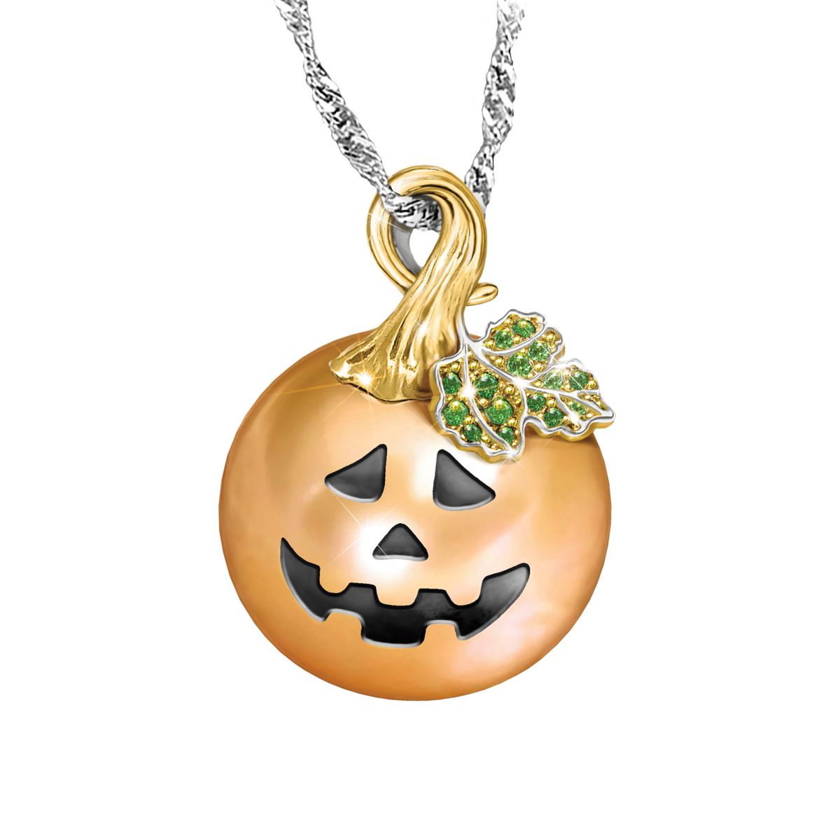 'Jack-O'-Dazzle' Spooktacular Pearls Pendant