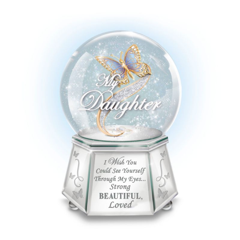 ‘Daughter, You Are Beautiful, Strong And Loved' Musical Glitter Globe