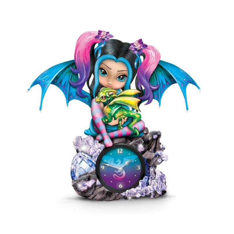 Jasmine Becket-Griffith ‘Forever Entwined’ Crystalline Fairy Dragon Clock
