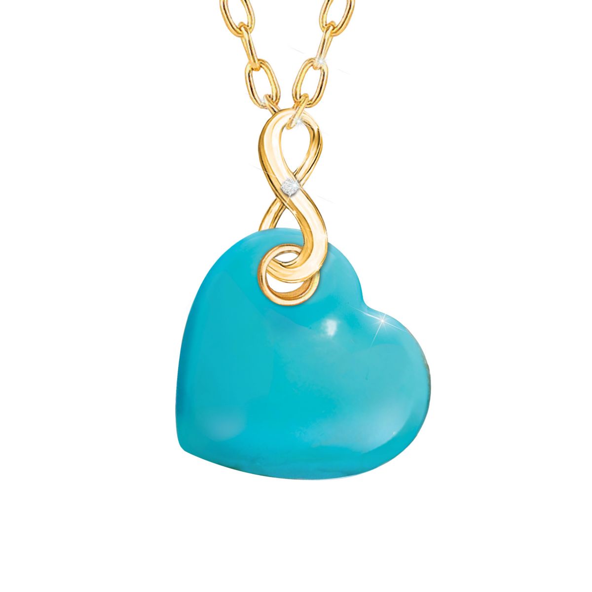 4-Carat Genuine Turquoise Heart Necklace For Daughter