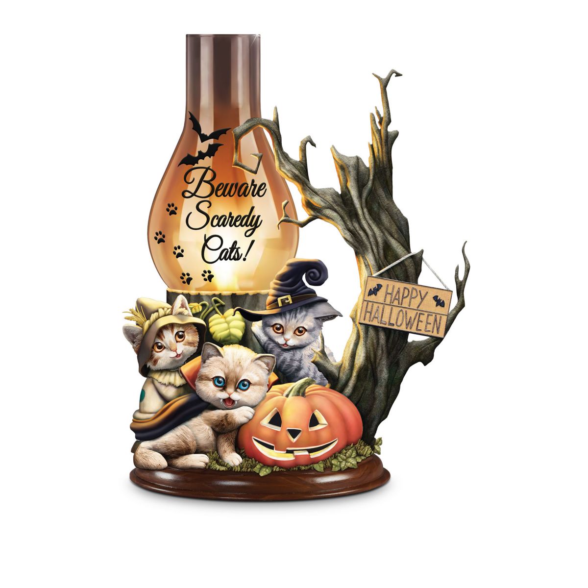 'Happy Halloween' Festive Felines Sculpture