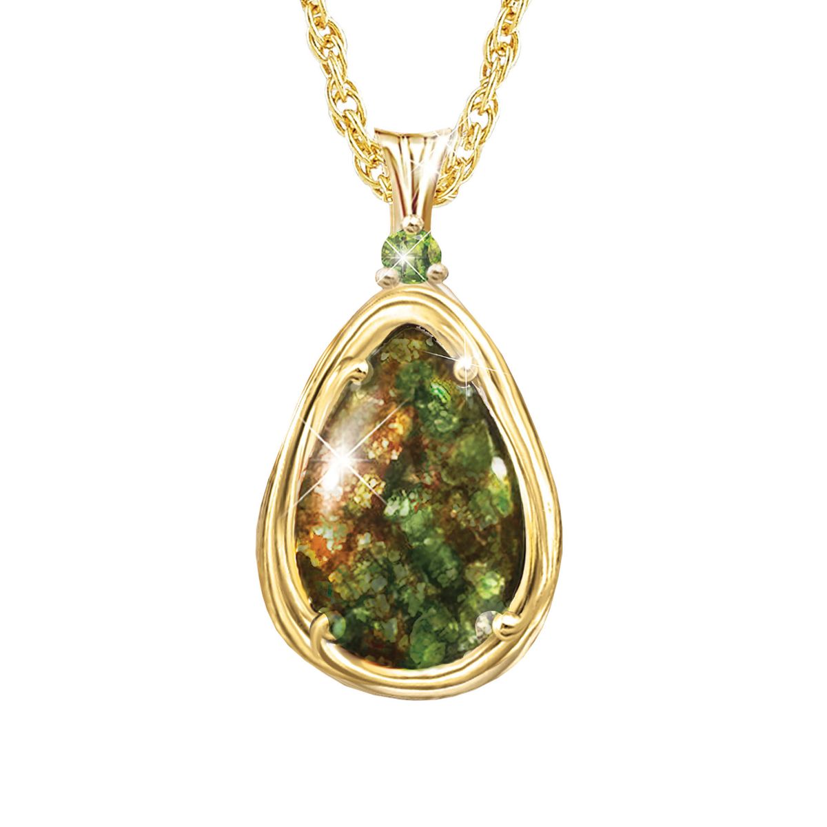 Genuine Ammolite Fossil 'Miracle Of Nature' Gemstone Pendant