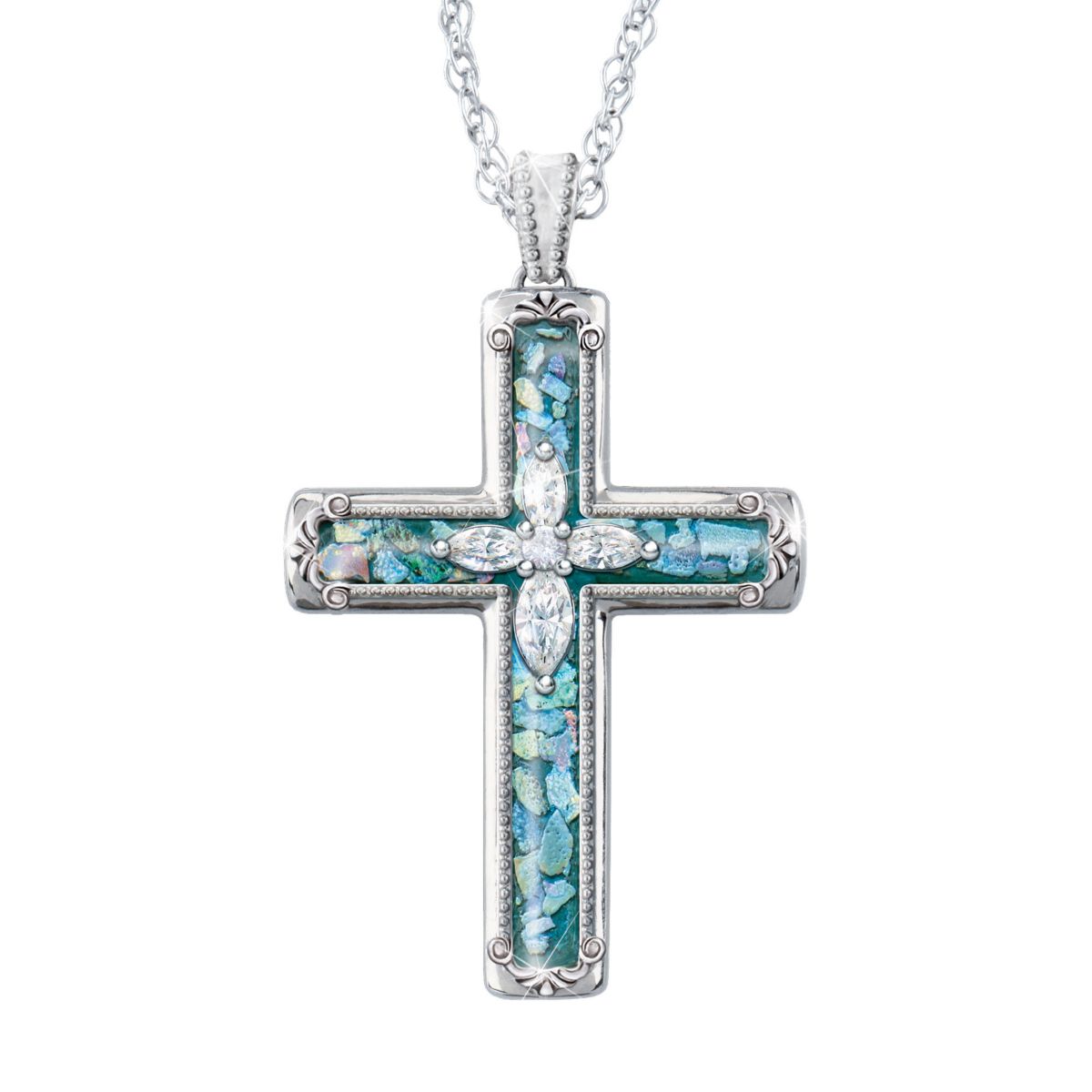 Ancient Holy Land Glass & Topaz Pendant