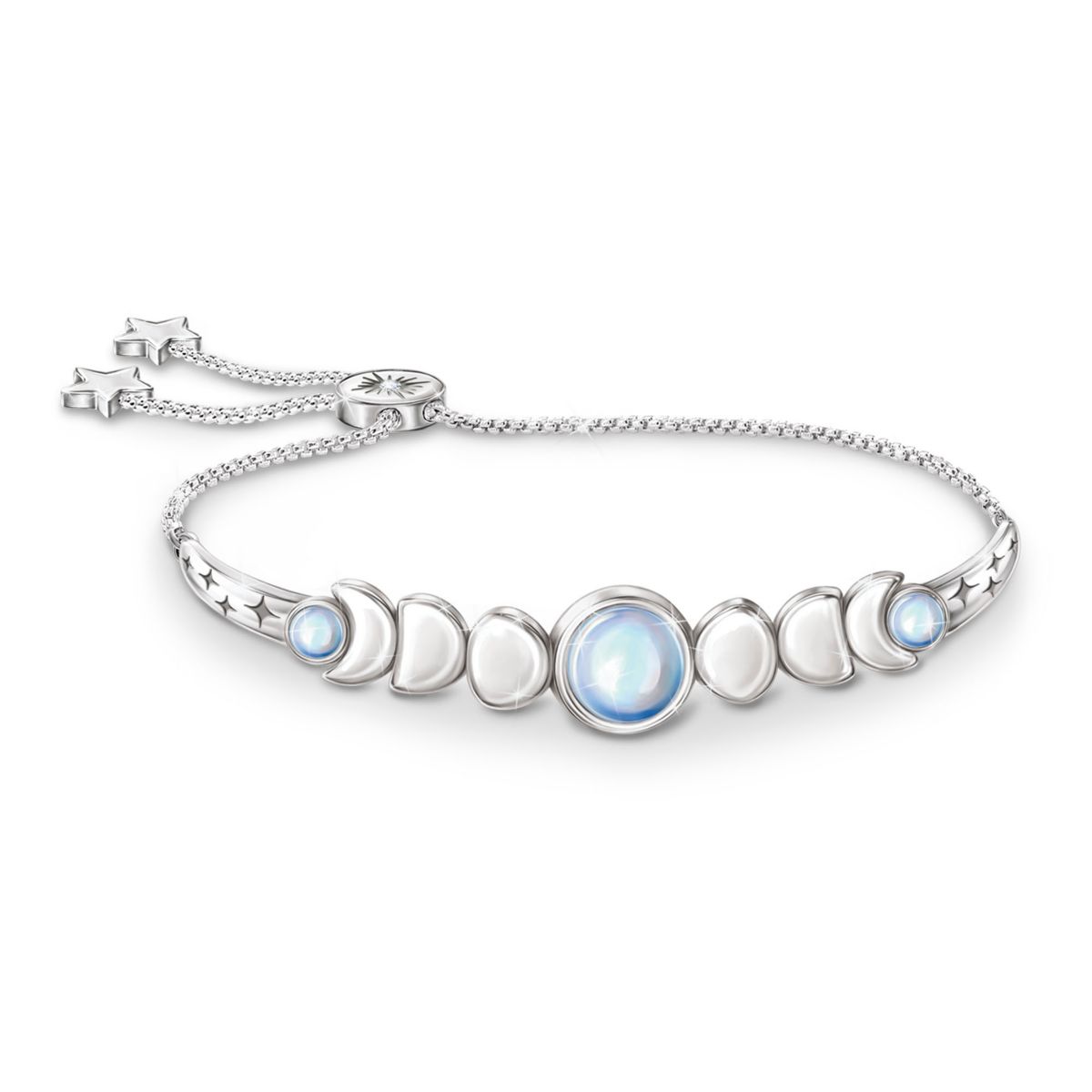 'Lunar Harmony' Moon Phase 6-Carat Moonstone Bracelet