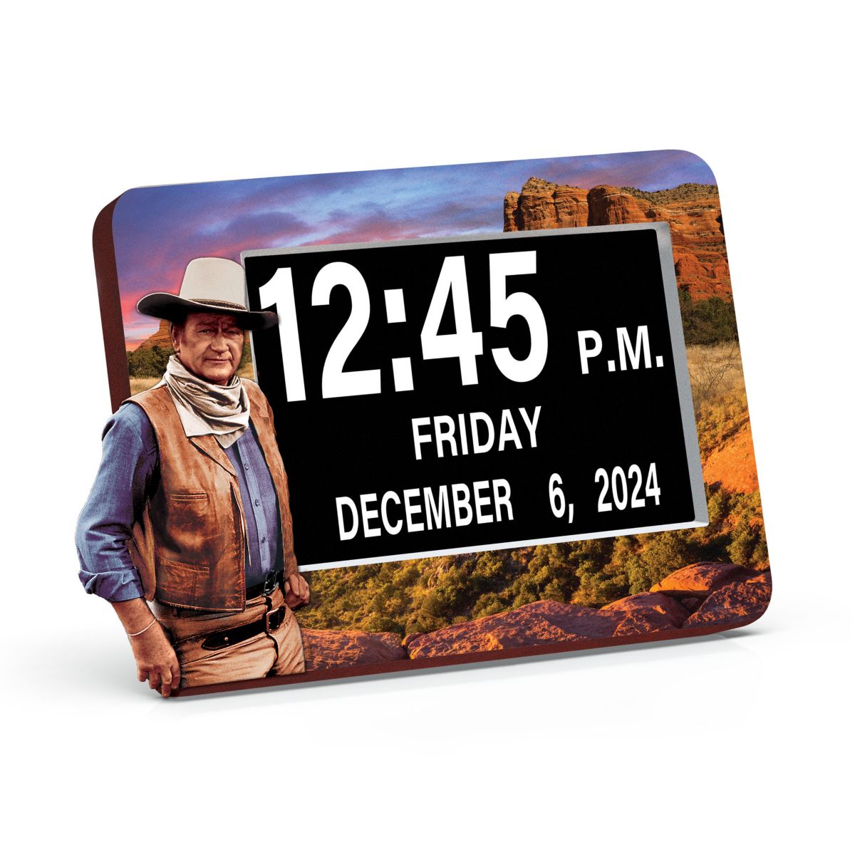 John Wayne Easy-Read Full Disclosure Digital Clock