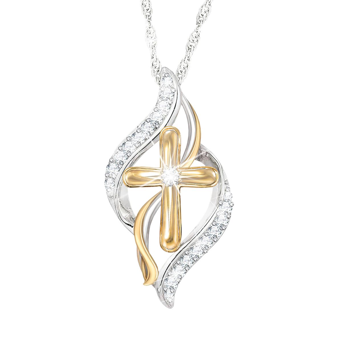God's Embrace Diamond Cross Pendant