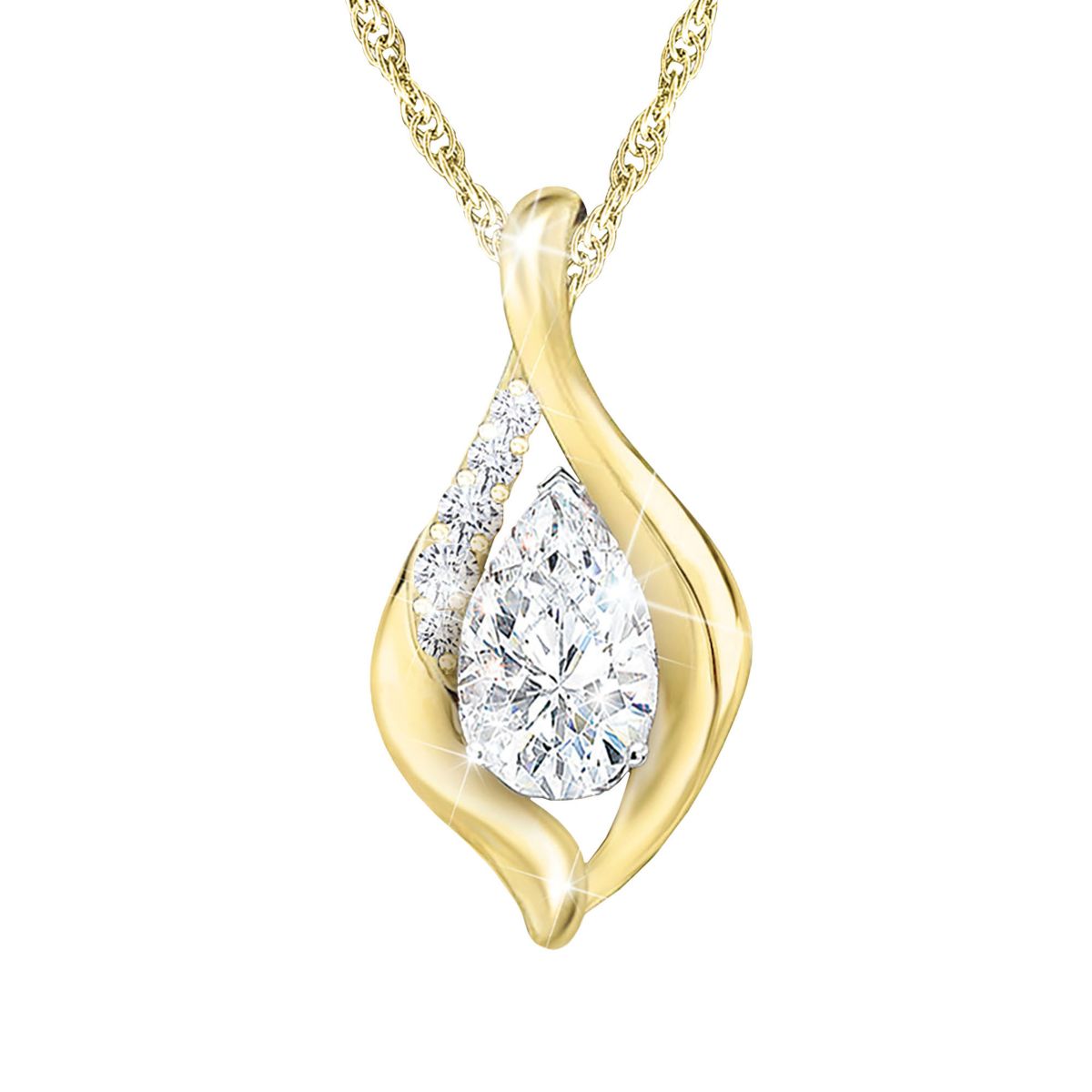 'Always With You' 1-Carat White Topaz 18K-Gold Plated Pendant