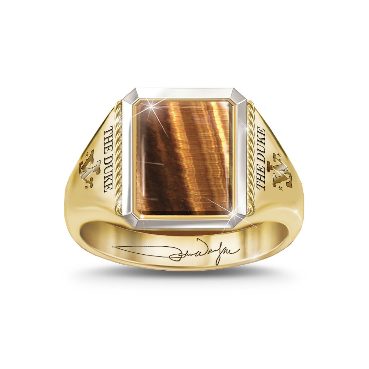 John Wayne ‘Western Maverick’ Genuine Tiger’s Eye Ring
