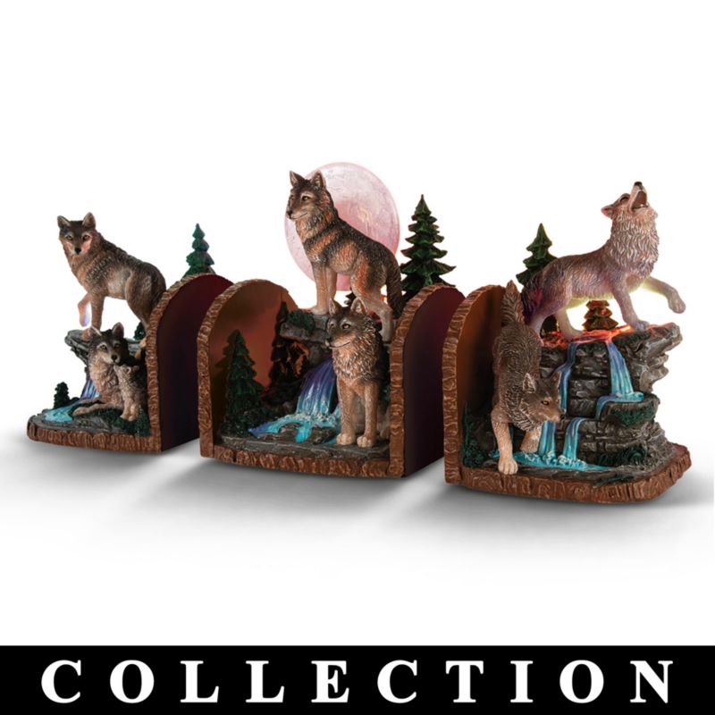 Loups d’aurore boréale -  set de serre-livres