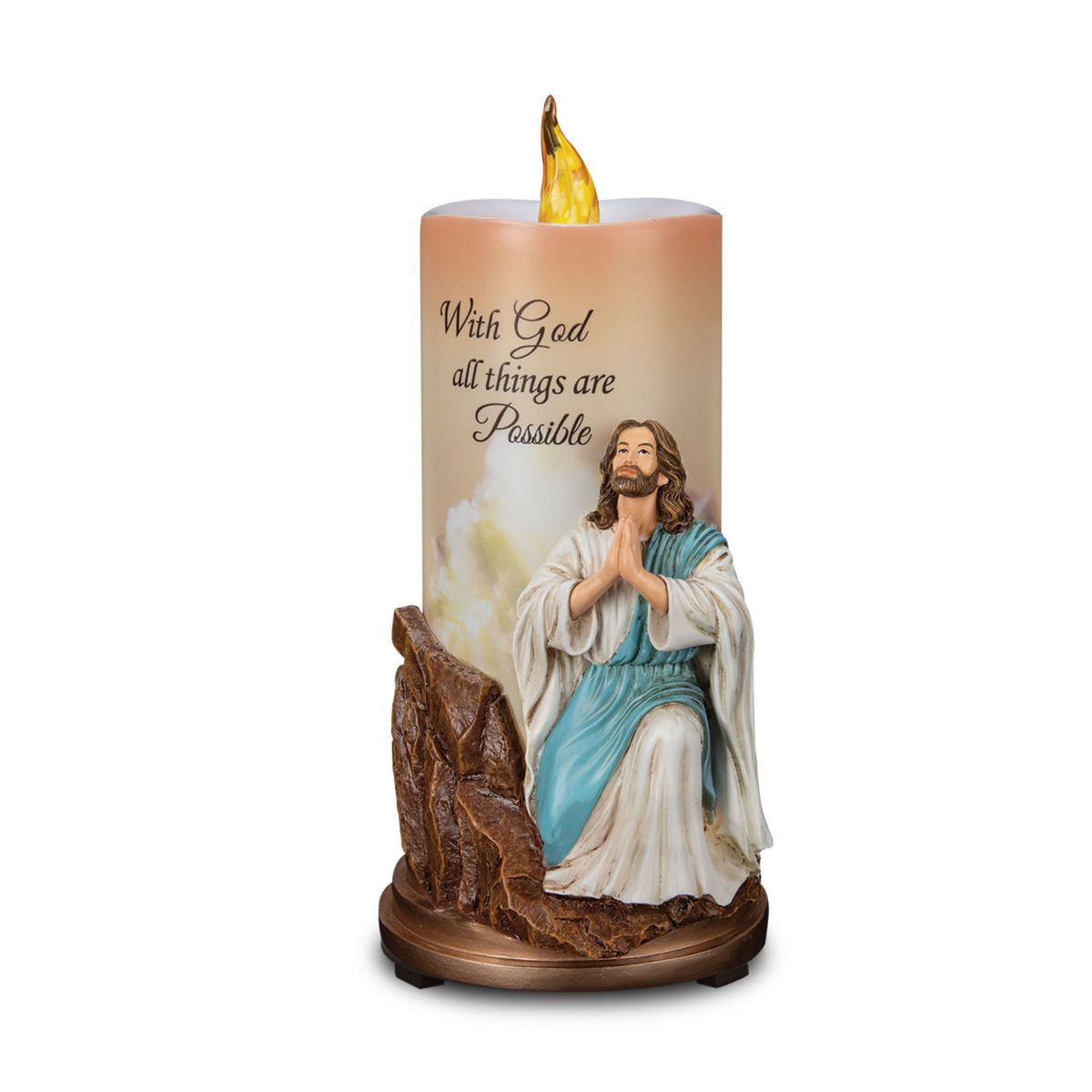 'With God All Things Are Possible' LED Flameless Candle