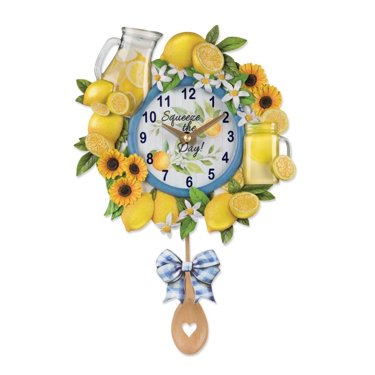 "Squeeze The Day"Lemonade-Themed Sculptural Wall Clock