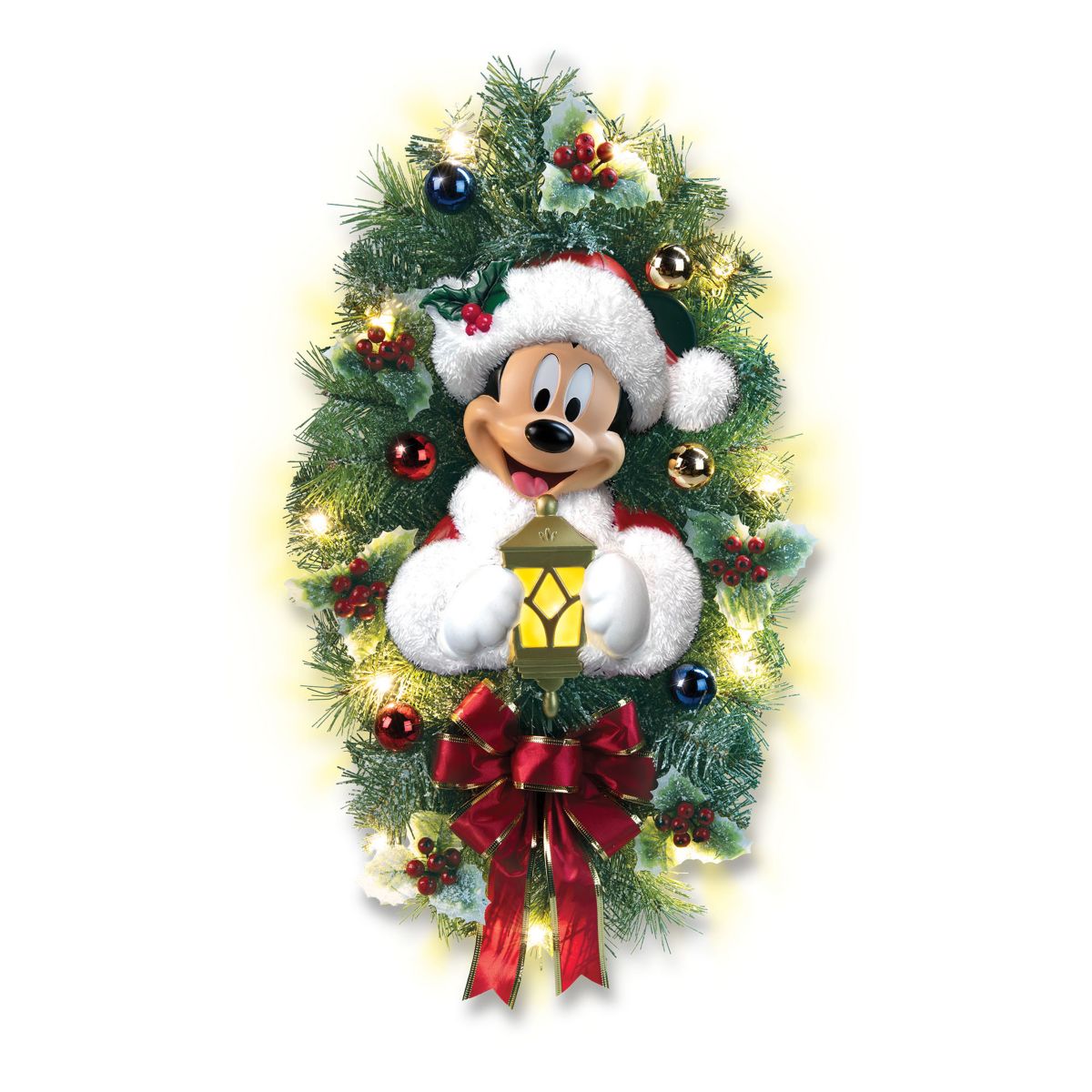 Disney Mickey Mouse Holiday Welcome Illuminated Wreath