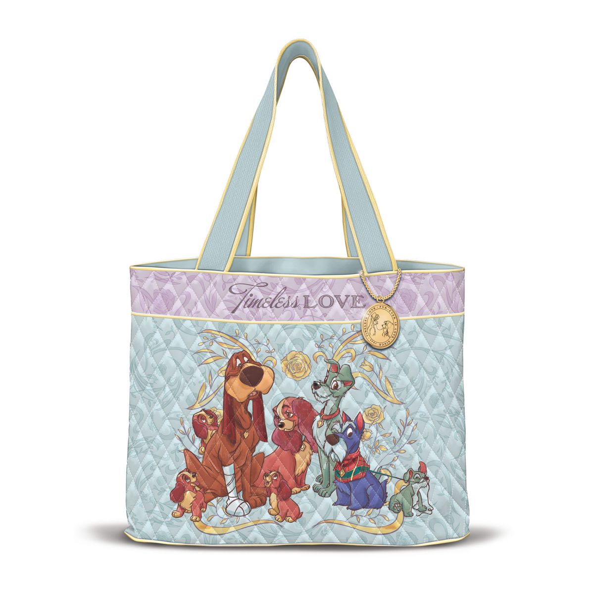 Disney Lady And The Tramp Quilted Tote Bag With Charm