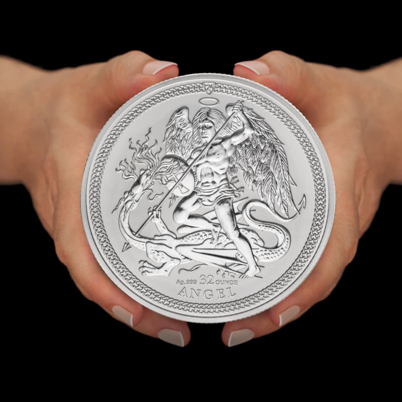 The world-first Isle of Man Reverse Proof Silver Kilo Angel Coin - One kilogram of 99.9% Pure Silver 