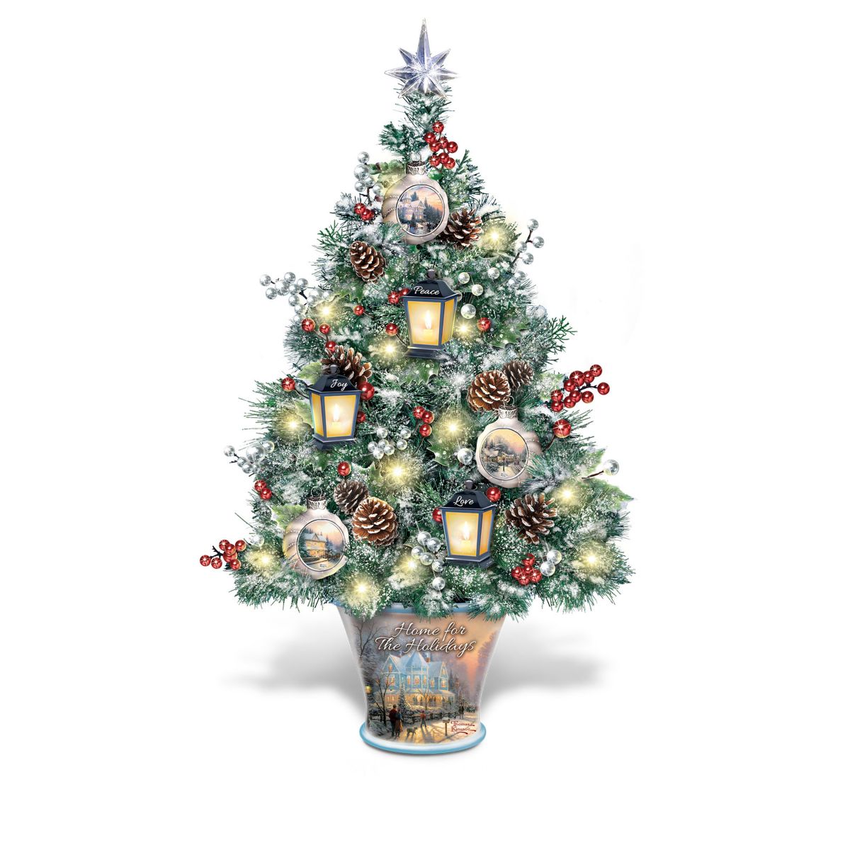Thomas Kinkade 'Home For The Holidays' Illuminated Tabletop Christmas Tree