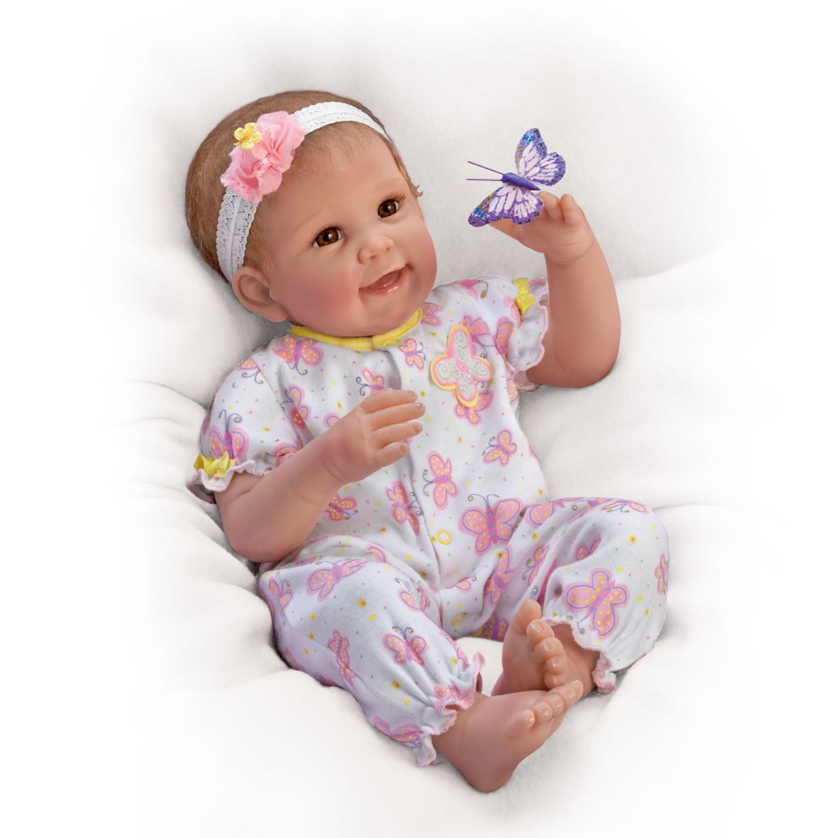 'Butterfly Kisses & Flower Petal Wishes' Baby Girl Doll