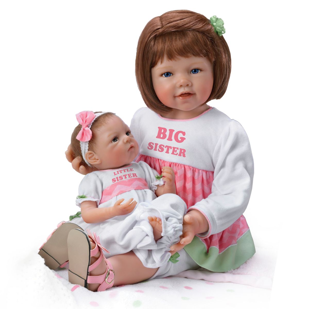 'A Sister's Love Child And Baby' Poseable Baby Girl Doll Set