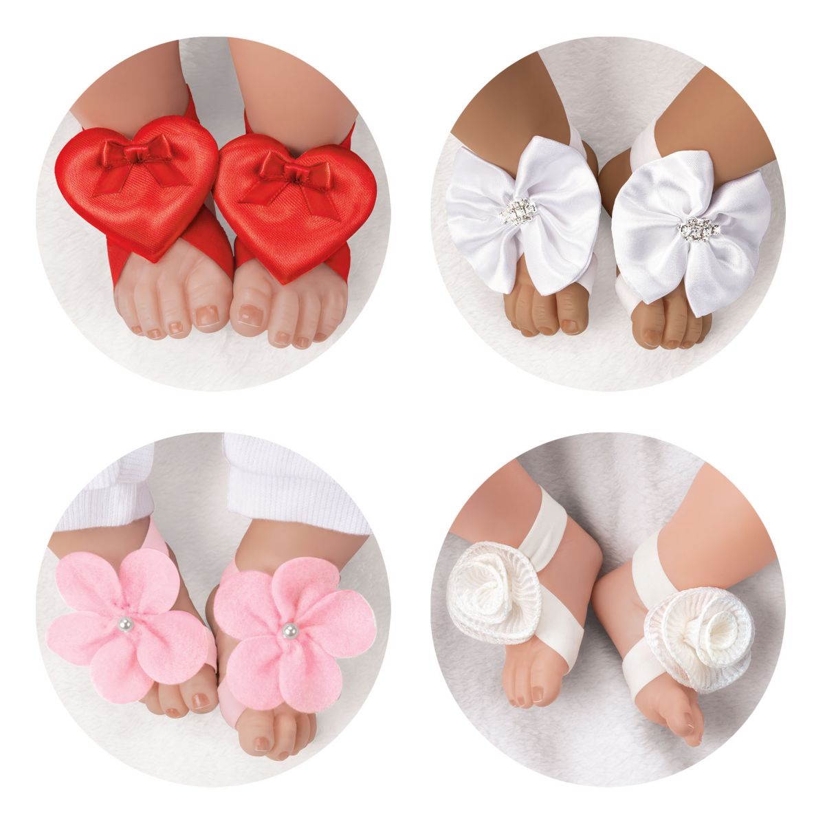 Barefoot Sandals And Headband Accessory Set For Baby Dolls