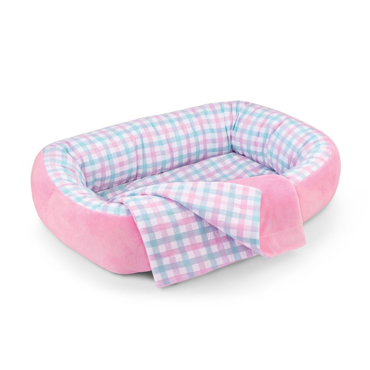 'Reversible Pink and White Bassinet For Baby Doll' Accessory