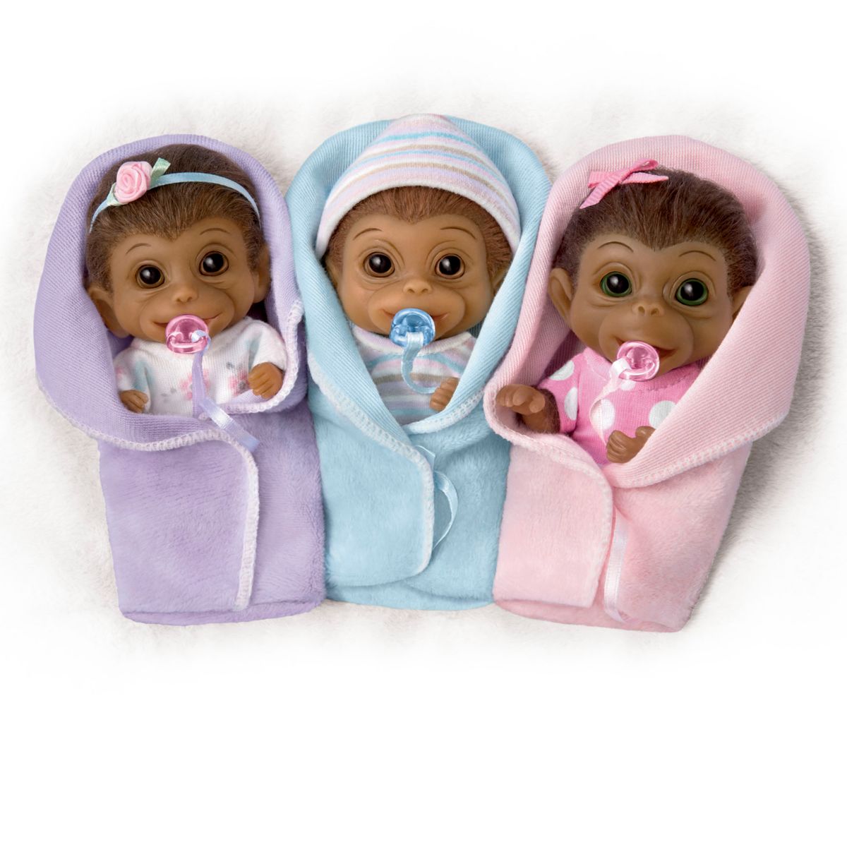 'Happy Little Handfuls' Silicone Baby Monkey Doll Collection