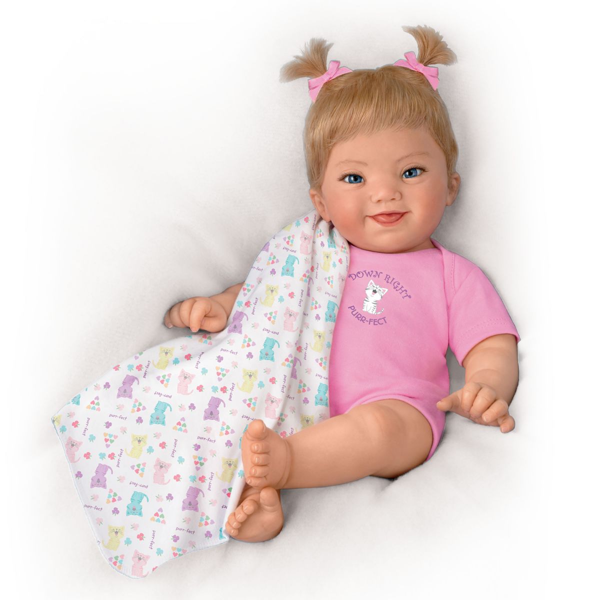 Ping Lau 'Down Right Purr-fect' Lifelike Poseable Baby Girl Doll