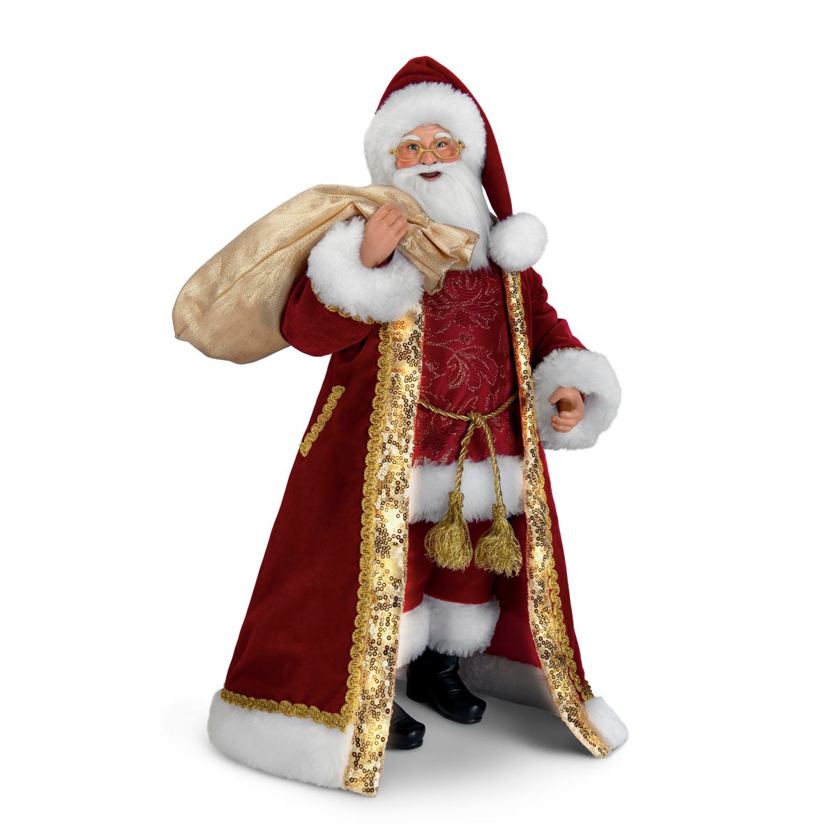 'A Visit From St. Nick' Illuminated Santa Portrait Doll